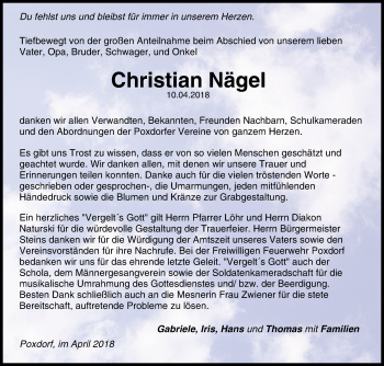 Anzeige von Christian Nägel von MGO
