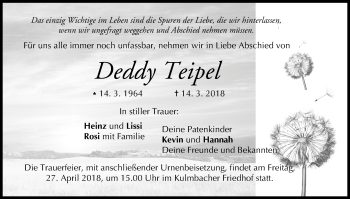Anzeige von Deddy Teipel von MGO