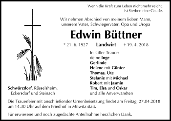 Anzeige von Edwin Büttner von MGO