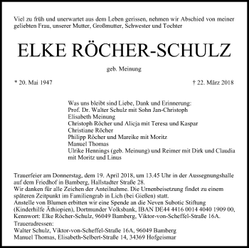 Anzeige von Elke Röcher-Schulz von MGO