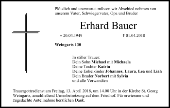 Anzeige von Erhard Bauer von MGO