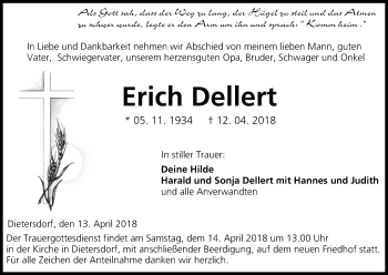 Anzeige von Erich Dellert von MGO