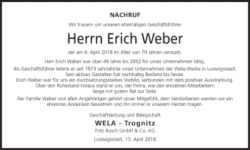 Anzeige von Erich Weber von MGO
