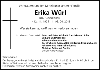 Anzeige von Erika Würl von MGO