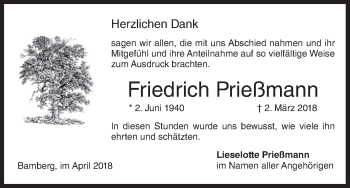 Anzeige von Friedrich Prießmann von MGO