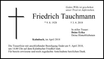 Anzeige von Friedrich Tauchmann von MGO