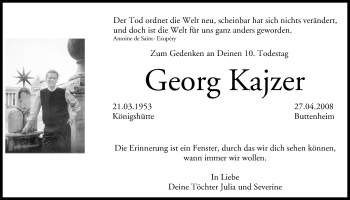 Anzeige von Georg Kajzer von MGO
