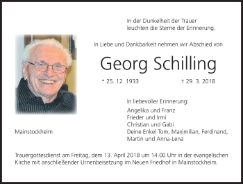 Anzeige von Georg Schilling von MGO