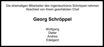 Anzeige von Georg Schröppel von MGO