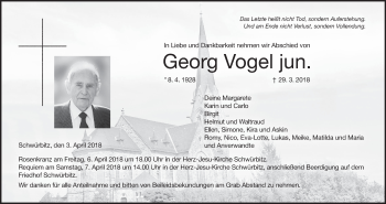 Anzeige von Georg Vogel von MGO