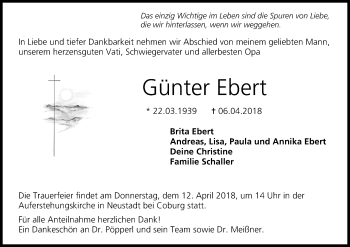Anzeige von Günter Ebert von MGO