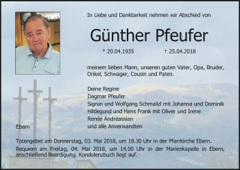 Anzeige von Günther Pfeufer von MGO
