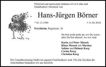 Anzeige von Hans-Jürgen Börner von MGO
