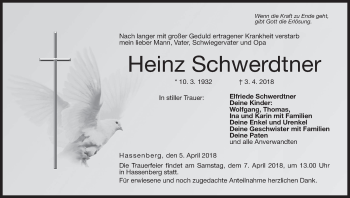 Anzeige von Heinz Schwerdtner von MGO