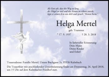 Anzeige von Helga Mertel von MGO