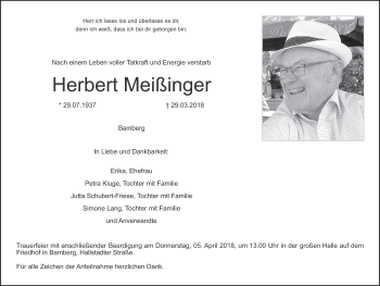 Anzeige von Herbert Meißinger von MGO