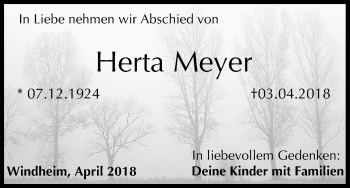 Anzeige von Herta Meyer von MGO