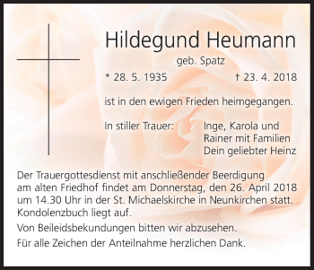 Anzeige von Hildegund Heumann von MGO