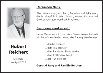 Anzeige von Hubert Reichert von MGO