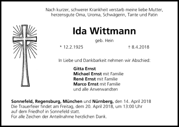 Anzeige von Ida Wittmann von MGO