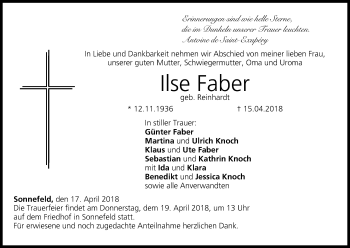 Anzeige von Ilse Faber von MGO