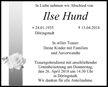 Anzeige von Ilse Hund von MGO