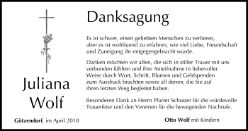 Anzeige von Juliana Wolf von MGO