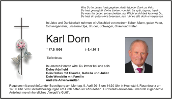Anzeige von Karl Dorn von MGO