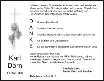 Anzeige von Karl Dorn von MGO