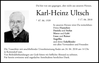 Anzeige von Karl-Heinz Ultsch von MGO