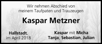 Anzeige von Kaspar Metzner von MGO