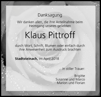 Anzeige von Klaus Pittroff von MGO