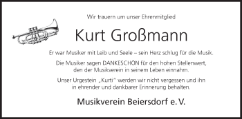 Anzeige von Kurt Großmann von MGO