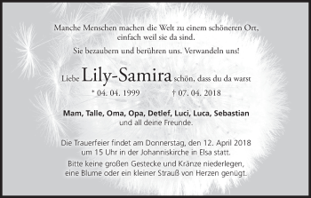 Anzeige von Lily-Samira weil sie dasind von MGO