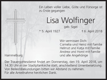Anzeige von Lisa Wolfinger von MGO