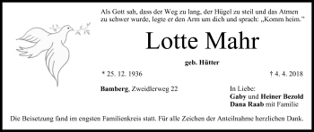 Anzeige von Lotte Mahr von MGO