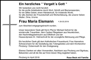 Anzeige von Maria Eismann von MGO