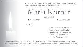Anzeige von Maria Körber von MGO
