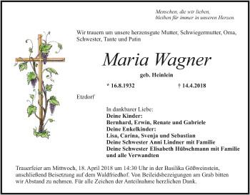 Anzeige von Maria Wagner von MGO