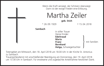 Anzeige von Martha Zeiler von MGO