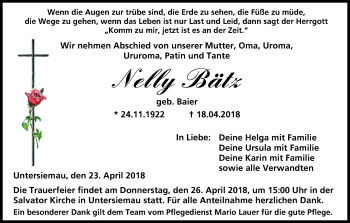 Anzeige von Nelly Bätz von MGO