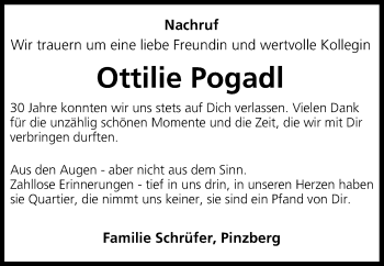Anzeige von Ottilie Pogadl von MGO
