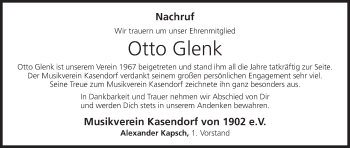 Anzeige von Otto Glenk von MGO