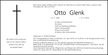 Anzeige von Otto Glenk von MGO