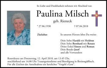 Anzeige von Paulina Milsch von MGO