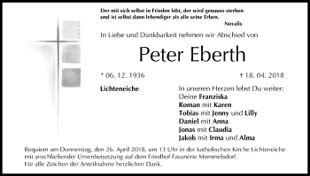Anzeige von Peter Eberth von MGO