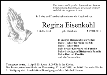 Anzeige von Regina Eisenkohl von MGO