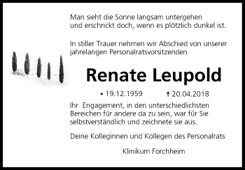 Anzeige von Renate Leupold von MGO