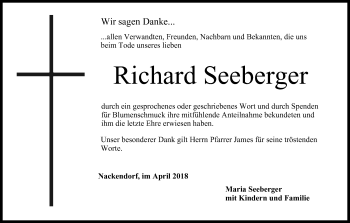 Anzeige von Richard Seeberger von MGO