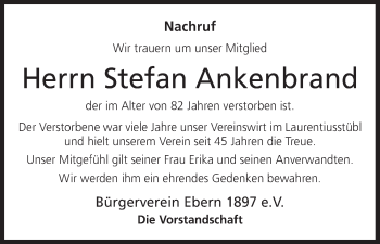Anzeige von Stefan Ankenbrand von MGO